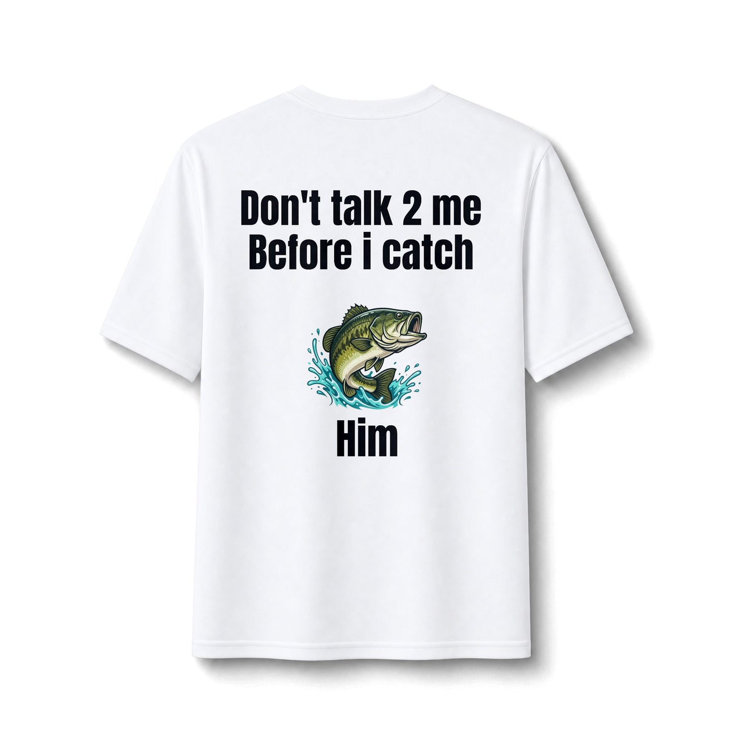 Sunset Fishing Silhouette Performance Tee | Don't Talk 2 Me Before I Catch Him Bass Graphic