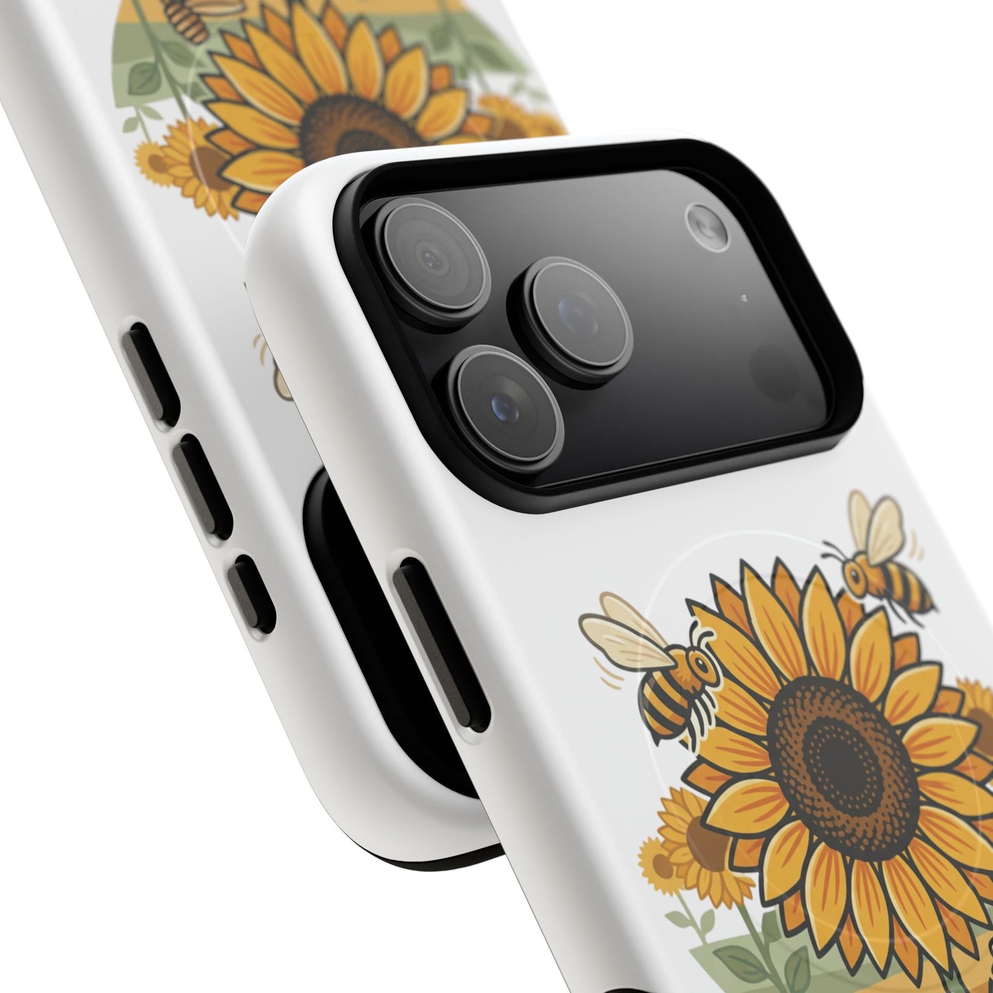 Sunflower & Bees Tough Magnetic Phone Case — Protective Floral iPhone Case