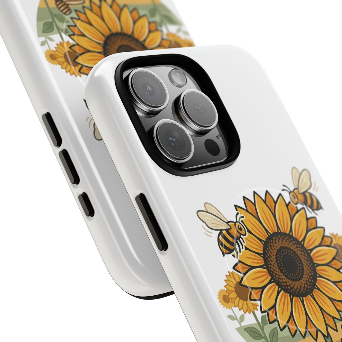 Sunflower & Bees Tough Magnetic Phone Case — Protective Floral iPhone Case