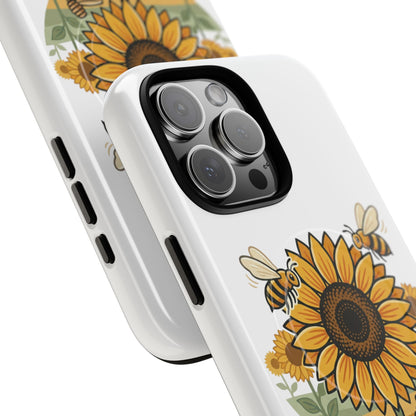 Sunflower & Bees Tough Magnetic Phone Case — Protective Floral iPhone Case