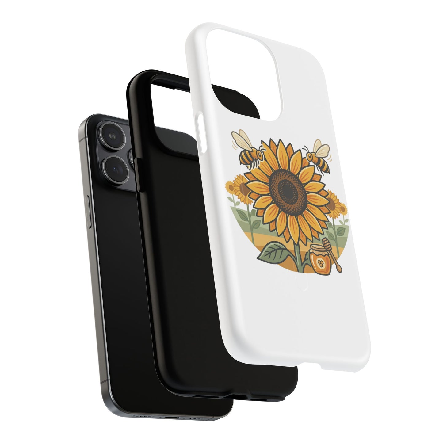 Sunflower & Bees Tough Magnetic Phone Case — Protective Floral iPhone Case