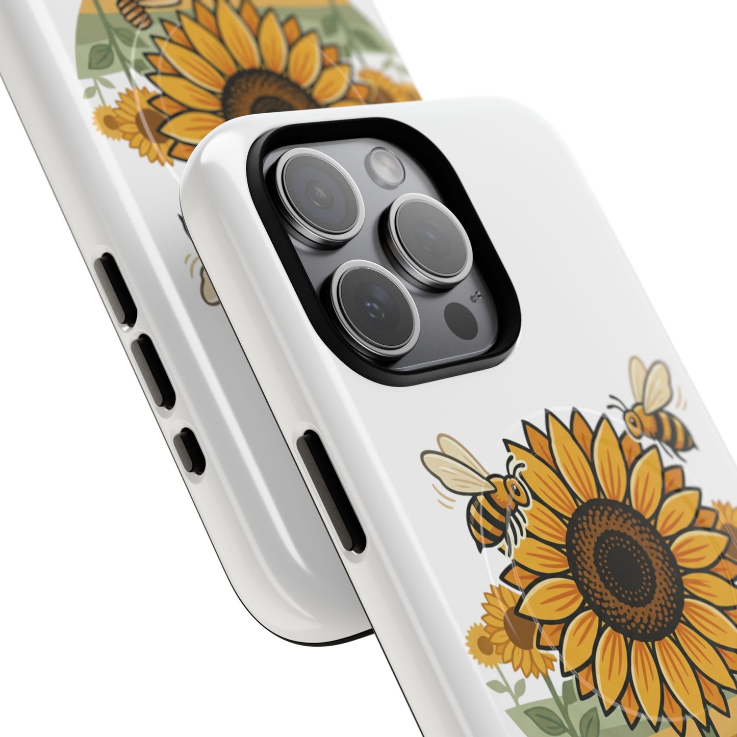 Sunflower & Bees Tough Magnetic Phone Case — Protective Floral iPhone Case