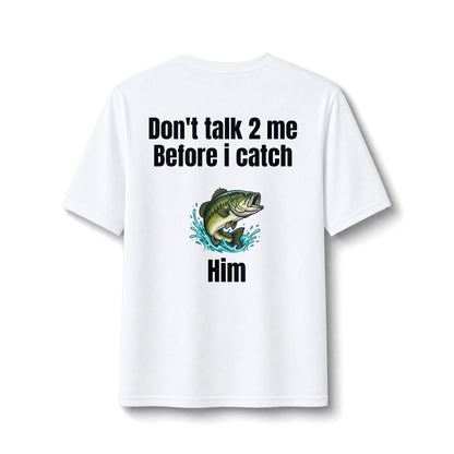 Sunset Fishing Silhouette Performance Tee | Don't Talk 2 Me Before I Catch Him Bass Graphic