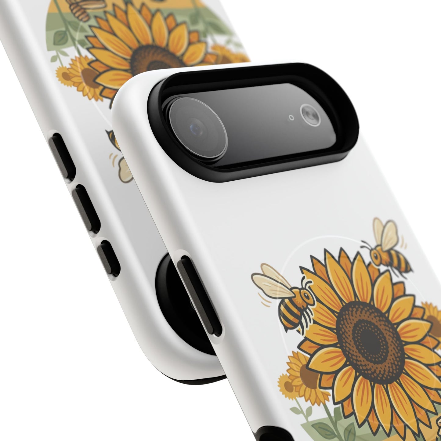 Sunflower & Bees Tough Magnetic Phone Case — Protective Floral iPhone Case