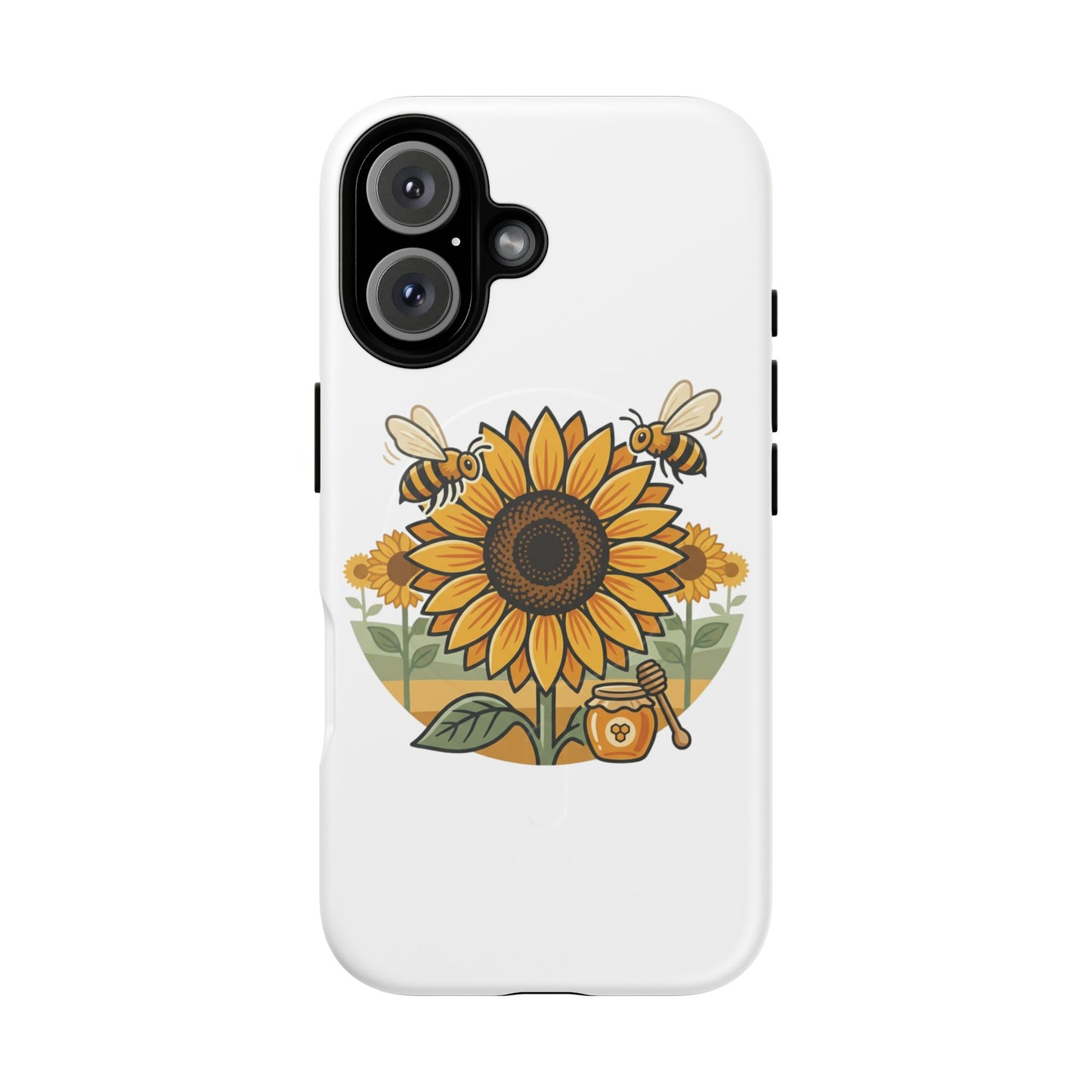 Sunflower & Bees Tough Magnetic Phone Case — Protective Floral iPhone Case