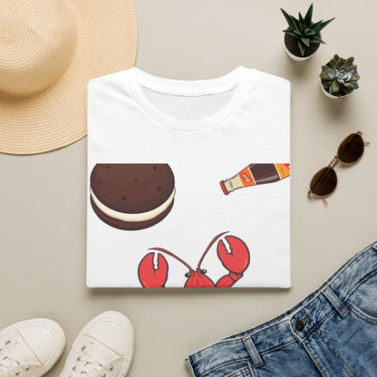Lobster Seafood Icons T-Shirt | Bottle, Cookie, Lighthouse