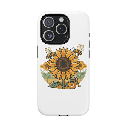 Sunflower & Bees Tough Magnetic Phone Case — Protective Floral iPhone Case
