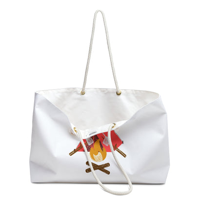 Camping Tent and Campfire Weekender Bag | Moonlit S'mores Tote