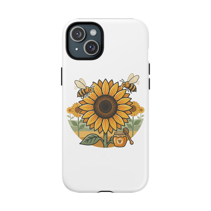 Sunflower & Bees Tough Magnetic Phone Case — Protective Floral iPhone Case