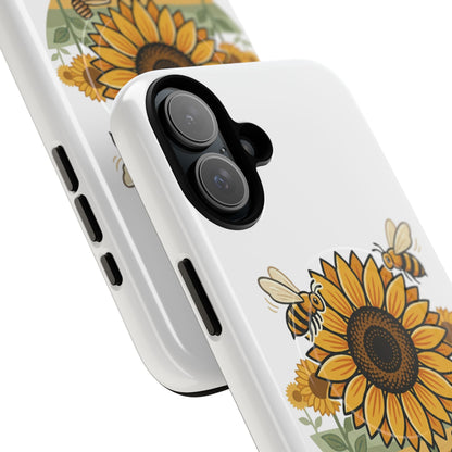 Sunflower & Bees Tough Magnetic Phone Case — Protective Floral iPhone Case