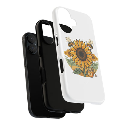 Sunflower & Bees Tough Magnetic Phone Case — Protective Floral iPhone Case