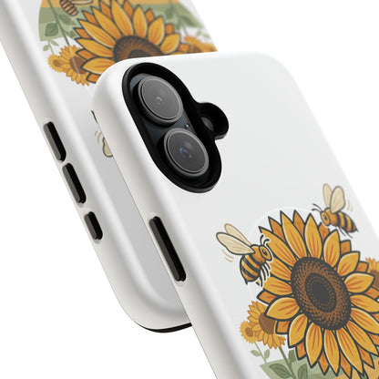 Sunflower & Bees Tough Magnetic Phone Case — Protective Floral iPhone Case