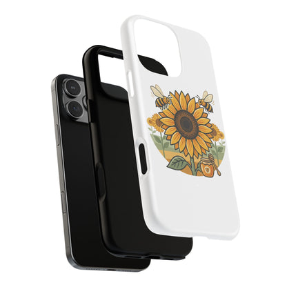 Sunflower & Bees Tough Magnetic Phone Case — Protective Floral iPhone Case