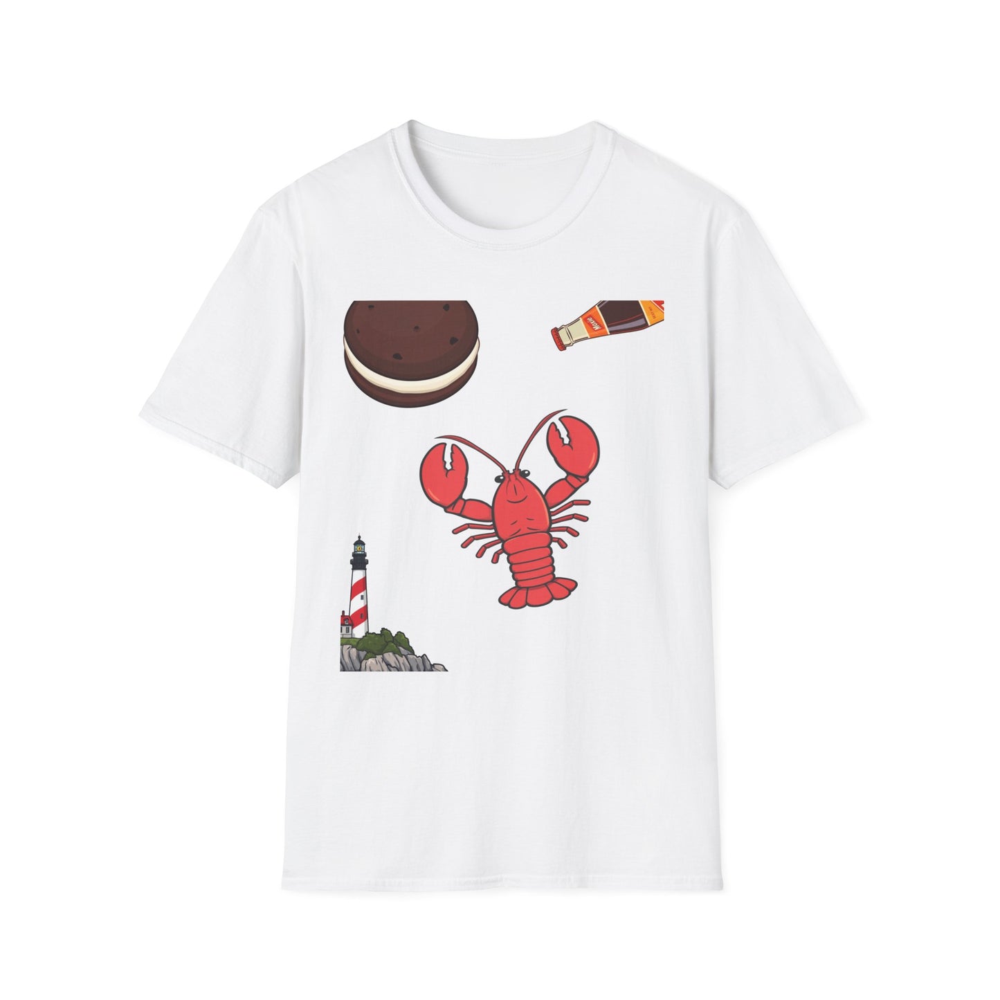 Lobster Seafood Icons T-Shirt | Bottle, Cookie, Lighthouse