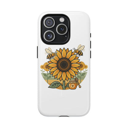 Sunflower & Bees Tough Magnetic Phone Case — Protective Floral iPhone Case