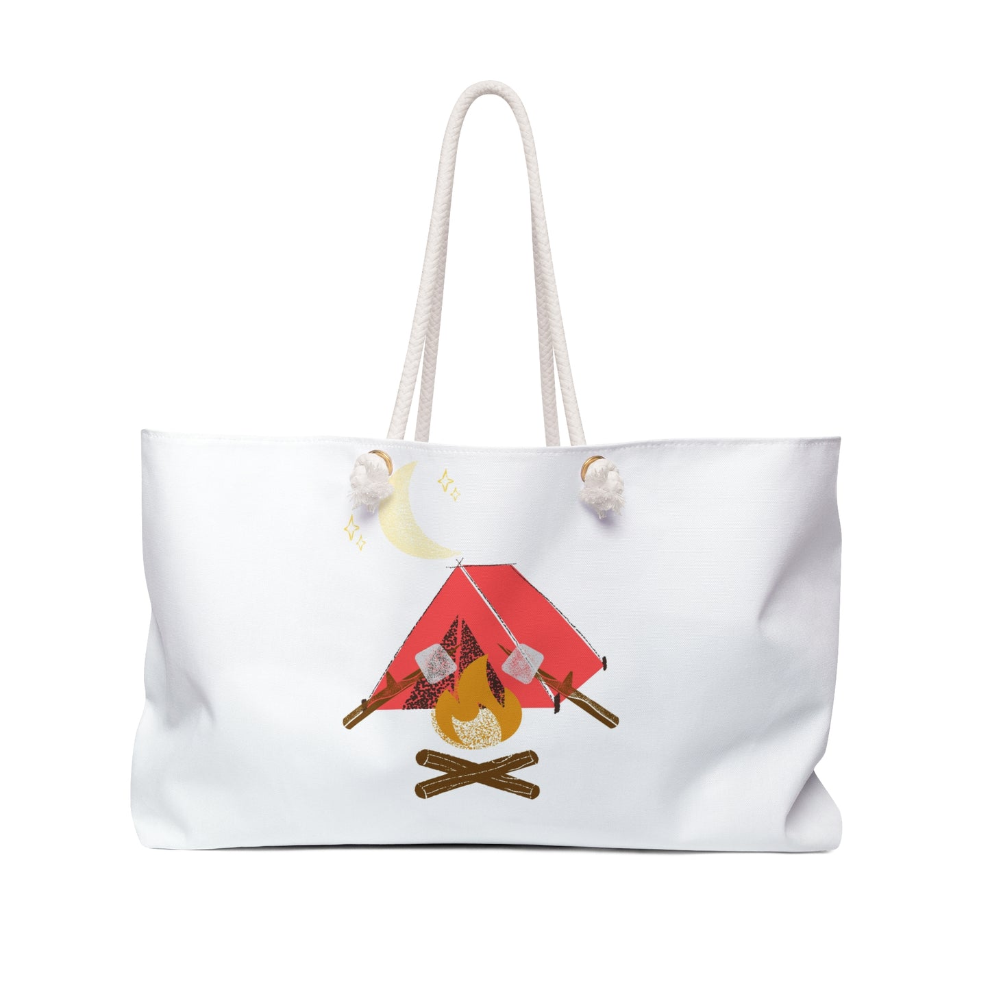 Camping Tent and Campfire Weekender Bag | Moonlit S'mores Tote