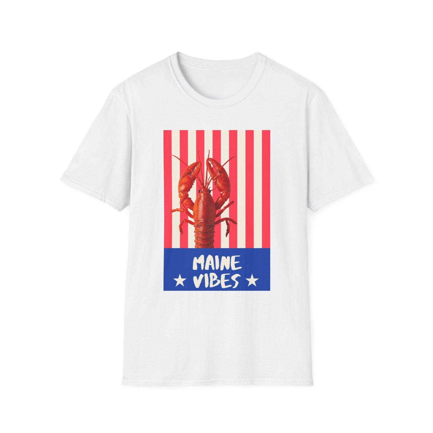 Maine Vibes Lobster Tee | Lobster Stripe Shirt