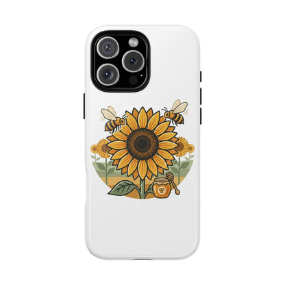 Sunflower & Bees Tough Magnetic Phone Case — Protective Floral iPhone Case