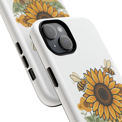 Sunflower & Bees Tough Magnetic Phone Case — Protective Floral iPhone Case