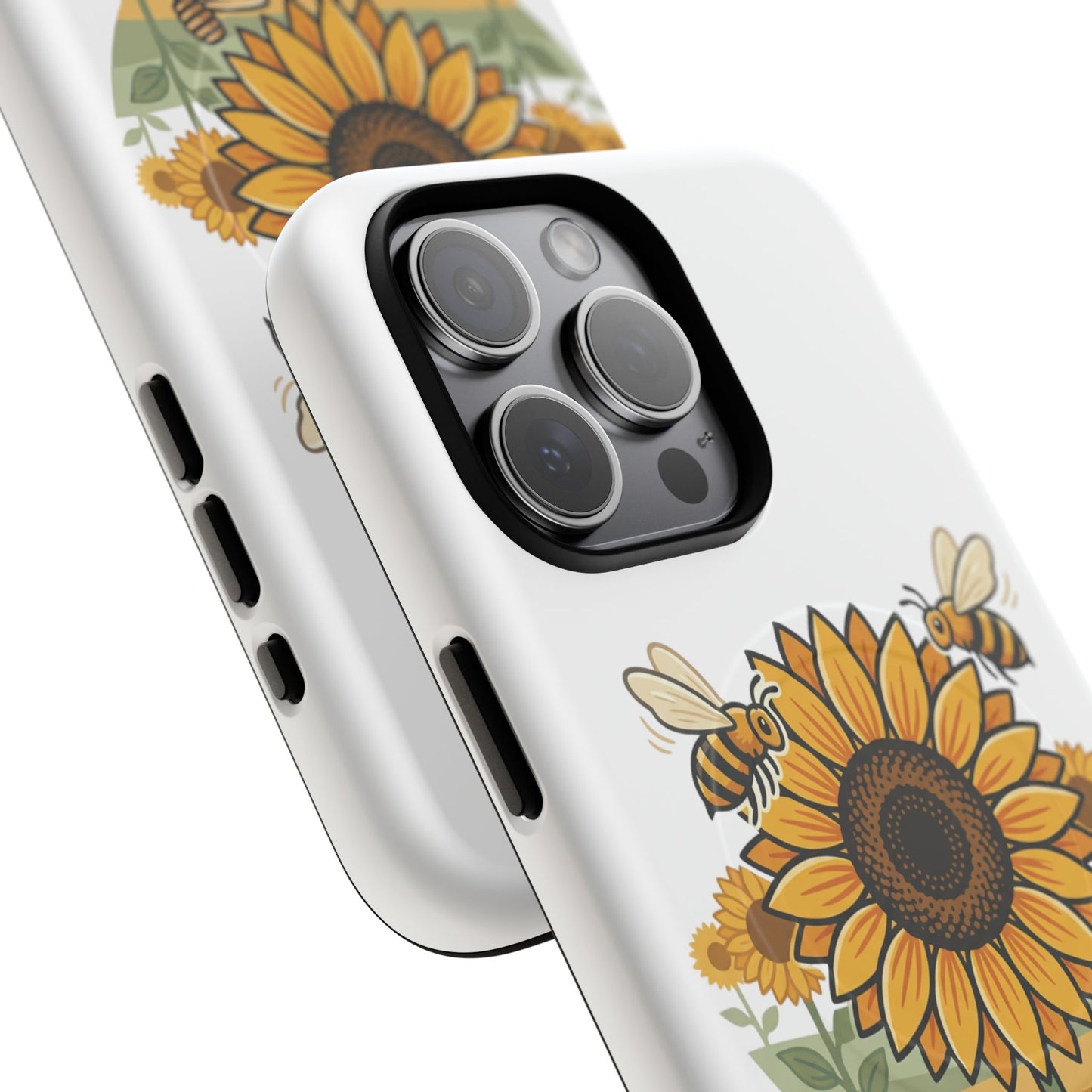 Sunflower & Bees Tough Magnetic Phone Case — Protective Floral iPhone Case