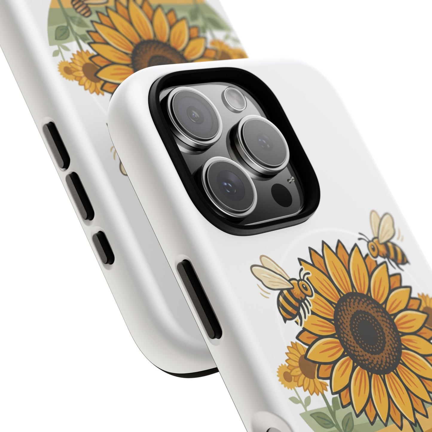 Sunflower & Bees Tough Magnetic Phone Case — Protective Floral iPhone Case
