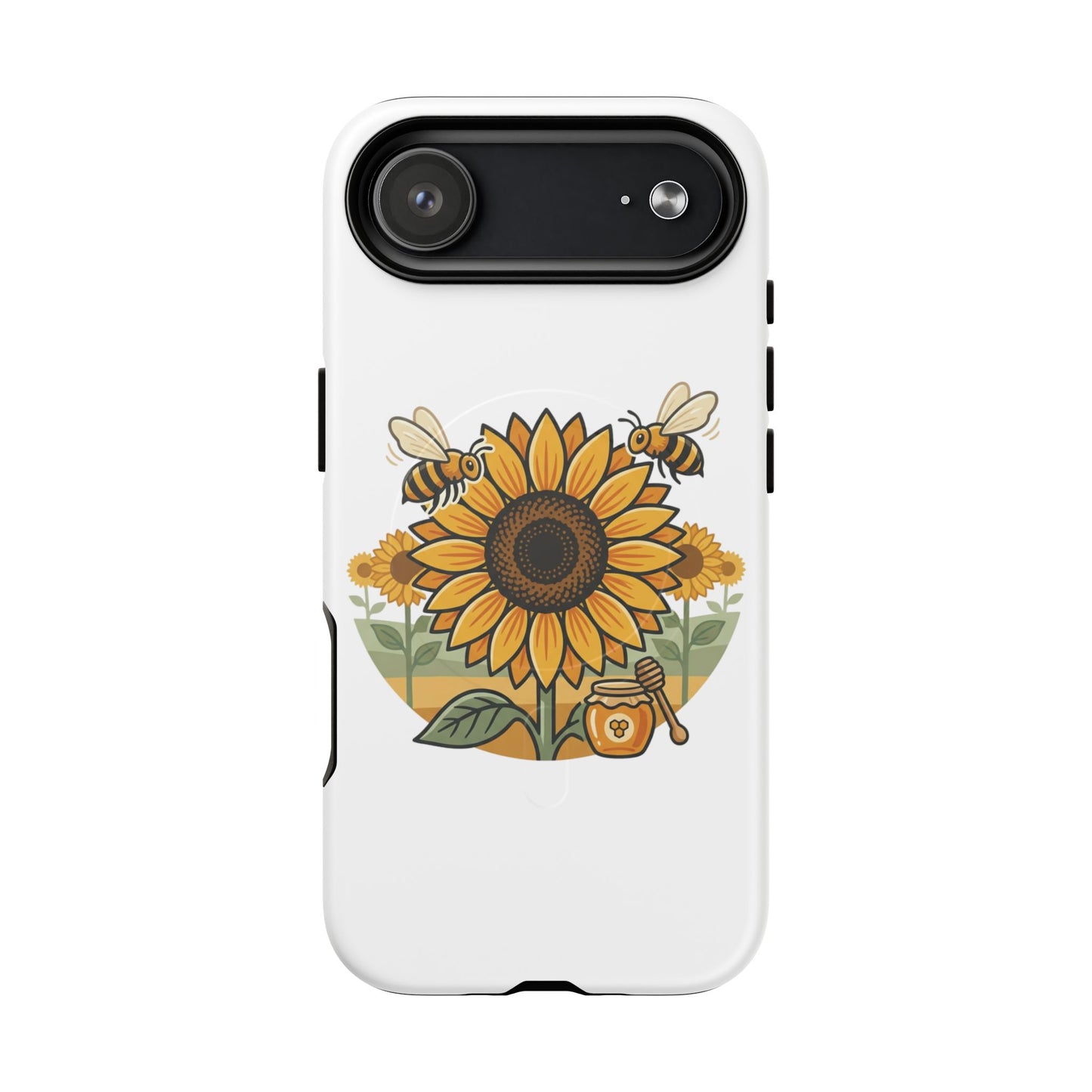 Sunflower & Bees Tough Magnetic Phone Case — Protective Floral iPhone Case