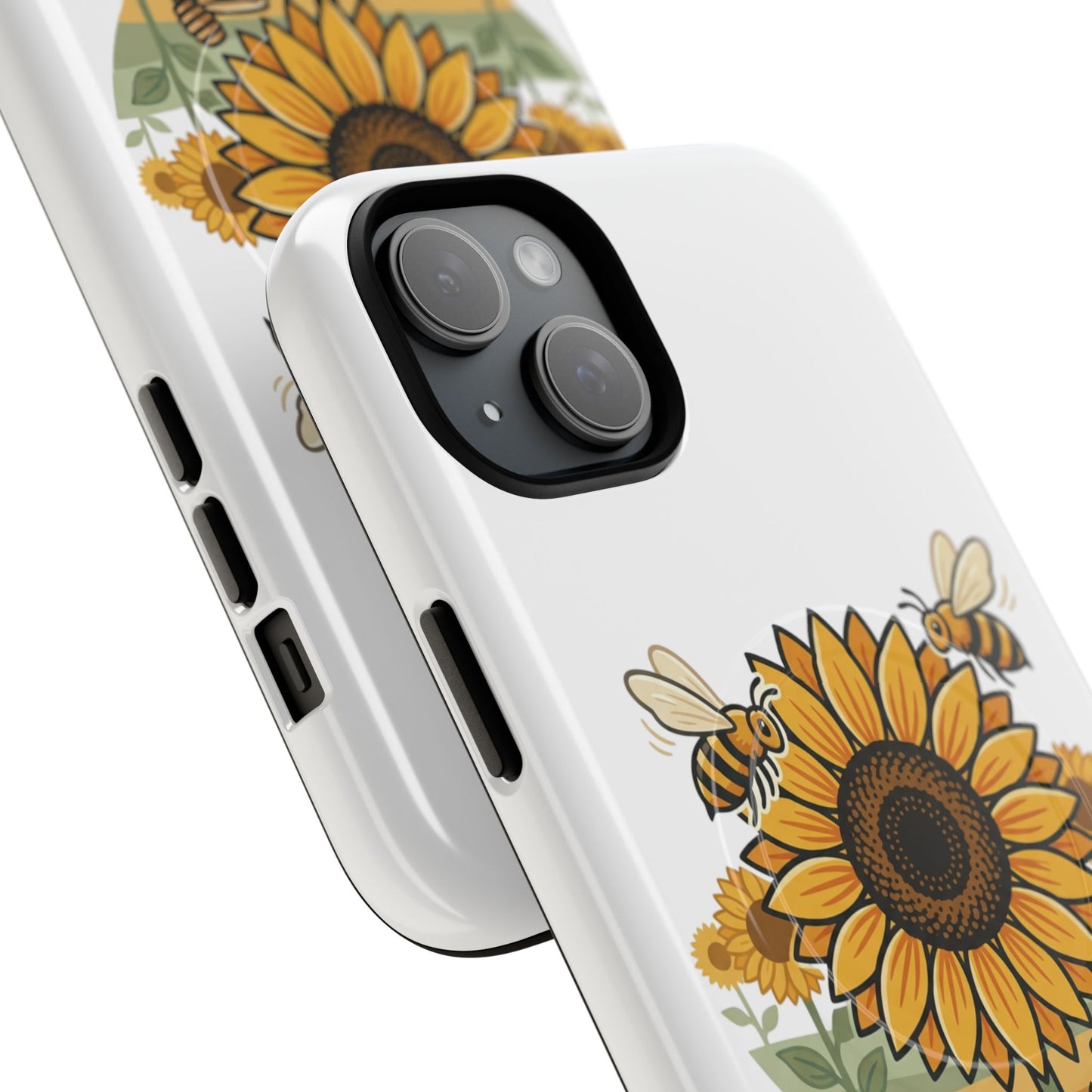 Sunflower & Bees Tough Magnetic Phone Case — Protective Floral iPhone Case
