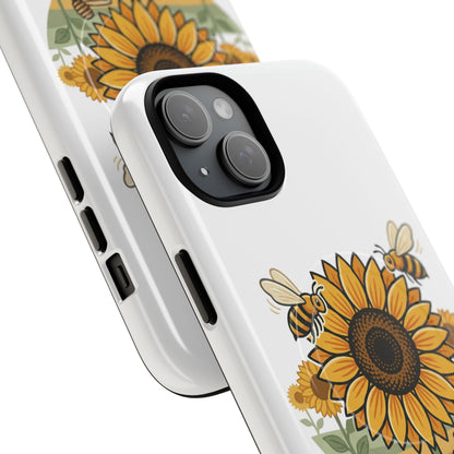 Sunflower & Bees Tough Magnetic Phone Case — Protective Floral iPhone Case