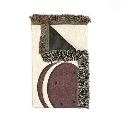 Lobster & Lighthouse Woven Blanket — Coastal Nautical Throw