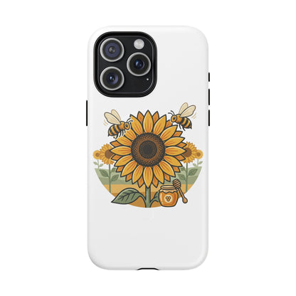 Sunflower & Bees Tough Magnetic Phone Case — Protective Floral iPhone Case