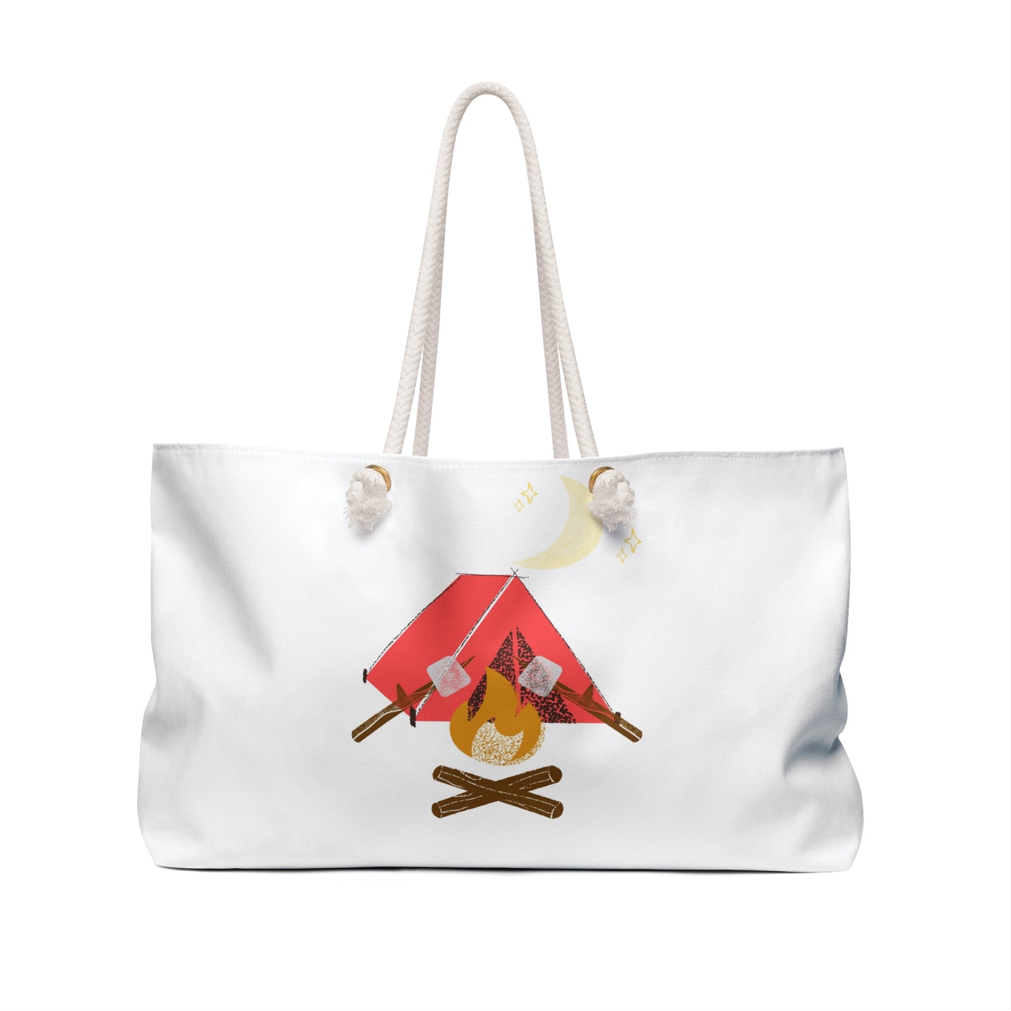 Camping Tent and Campfire Weekender Bag | Moonlit S'mores Tote